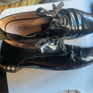 Miu Miu Glossy Black women’s Oxfords